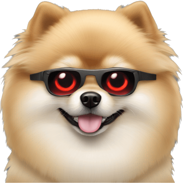 terminator pomeranian with one red eye emoji