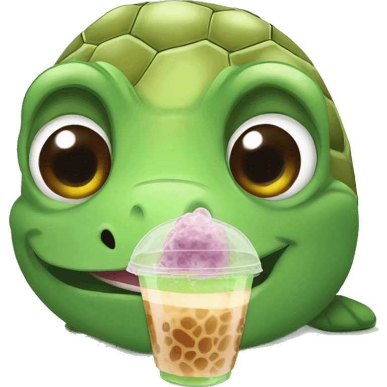 Turtle with bubbletea emoji