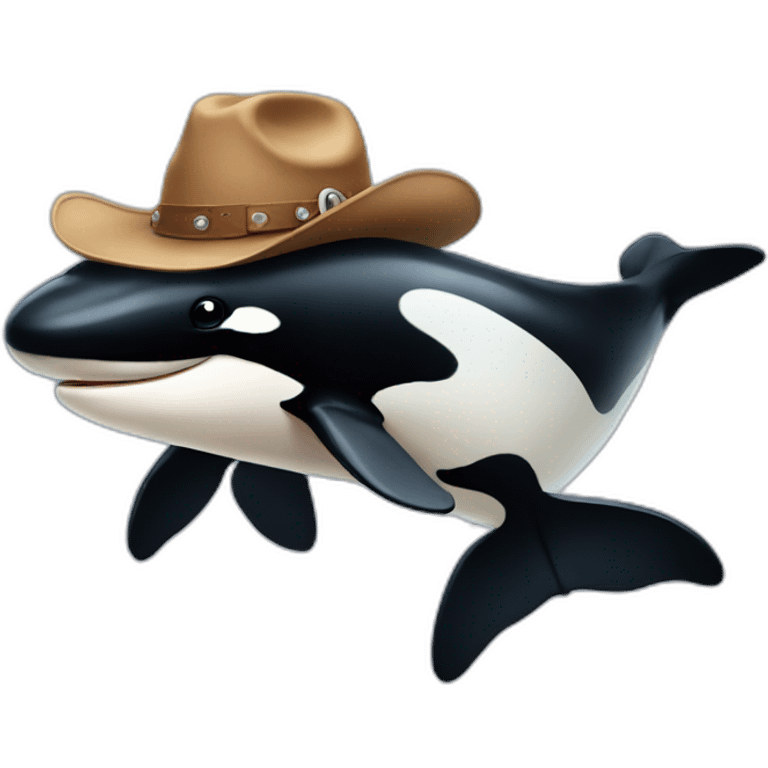 orca with a cowboy hat emoji