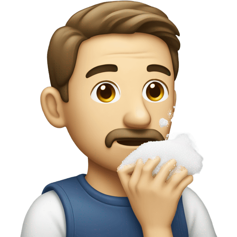 A guy smelling sugar emoji