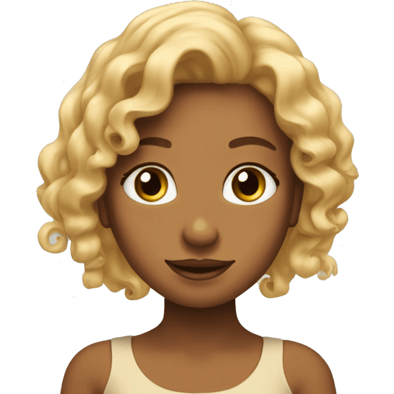 Palomino horse on a curly hair girl emoji