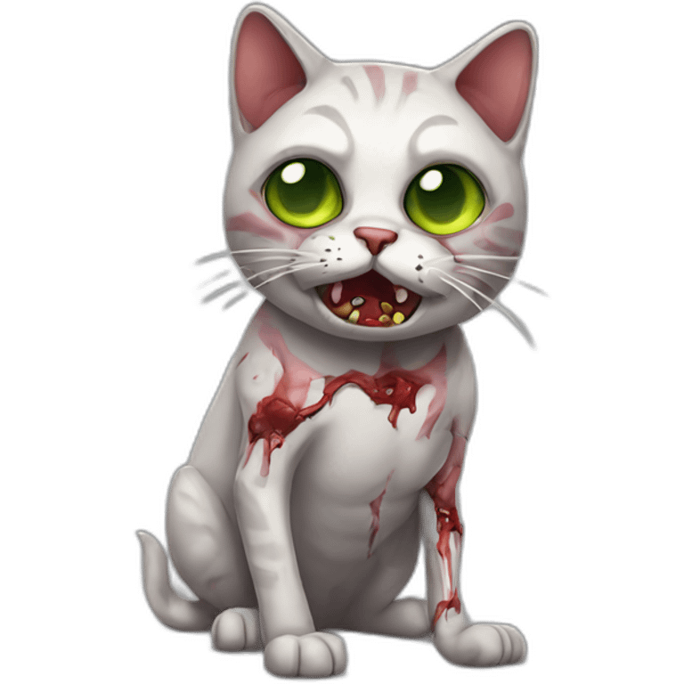 Cat dressed as a zombie emoji