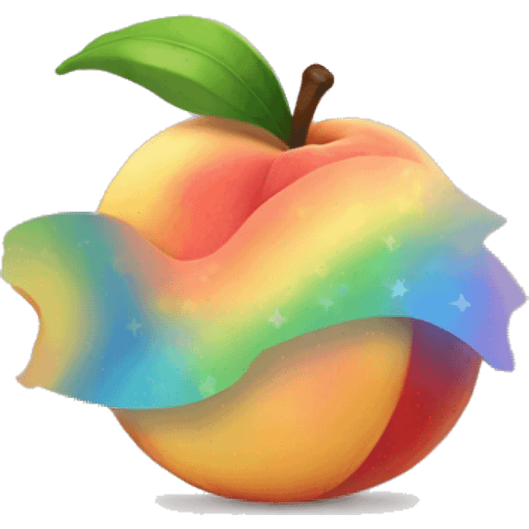 Rainbow peach emoji