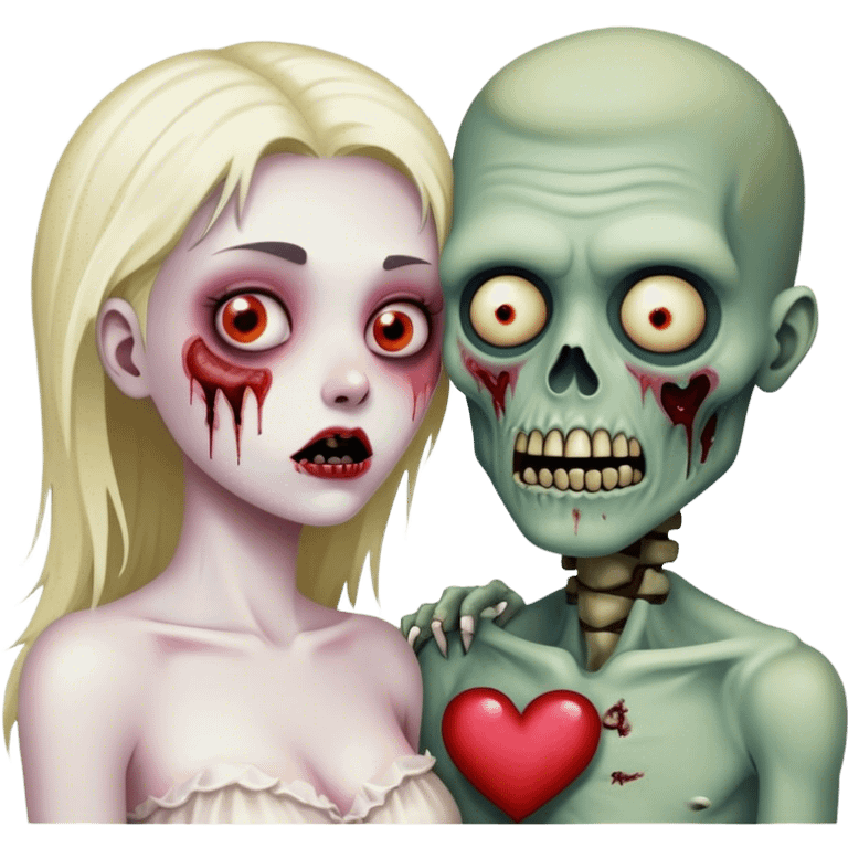 Zombie in love with a human emoji