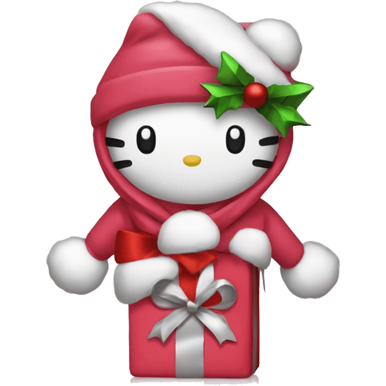 hello kitty and christmas emoji