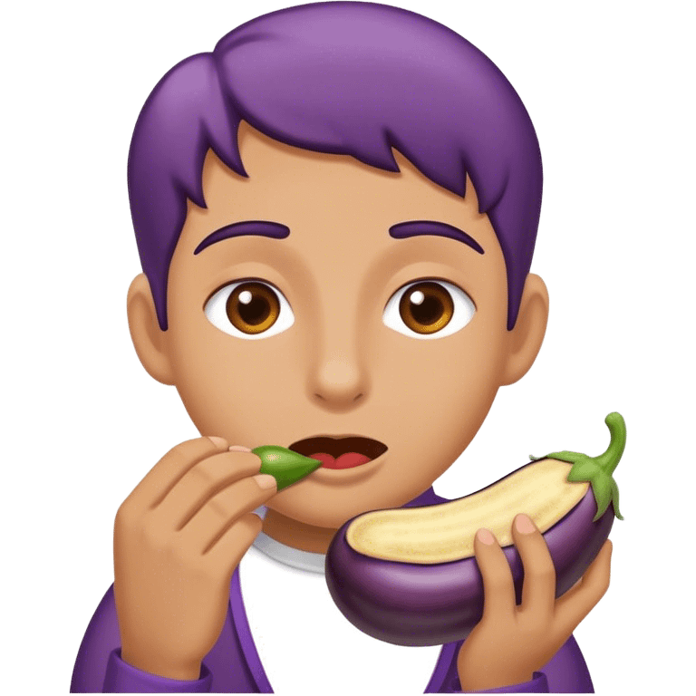 Eating eggplant emoji