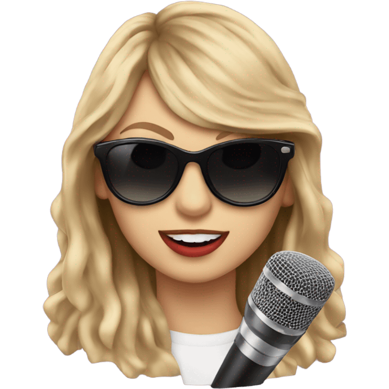 taylor swift with a microphone and sunglasses  emoji