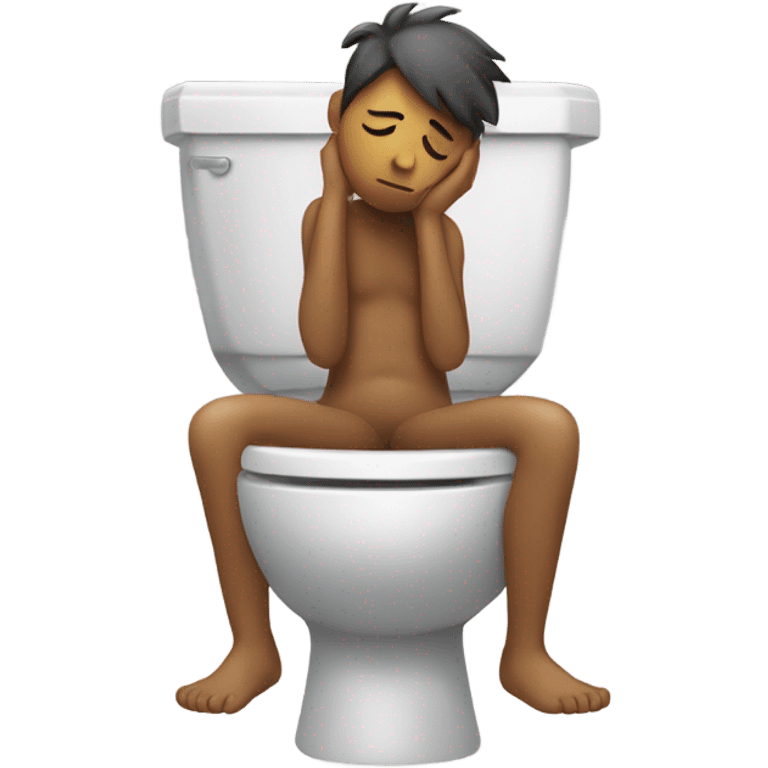 Fall asleep on toilet emoji