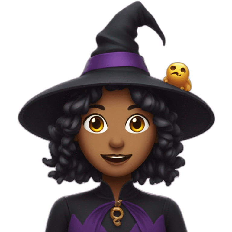 Witch with her bestie emoji