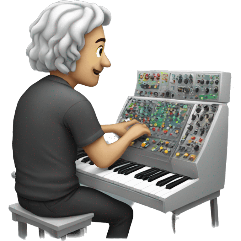 man turning into a modular synthesizer emoji