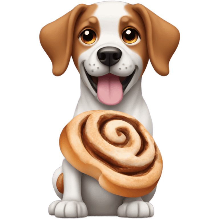 Dog whit a cinnamon roll emoji