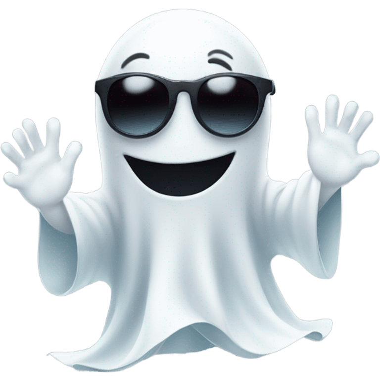 cute Ghost posing with sun glasses emoji