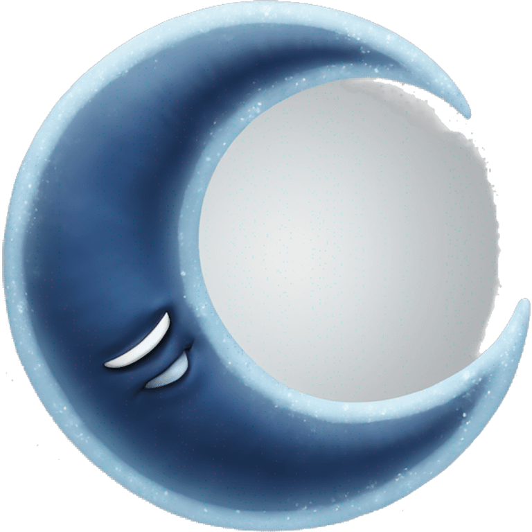 Frozen Crescent moon with face  emoji