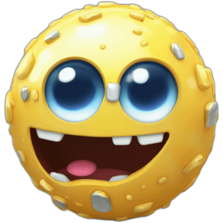 3d sphere with a cartoon robust comparator Slime skin texture with economic eyes emoji