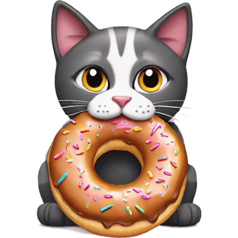 cat eating donut emoji