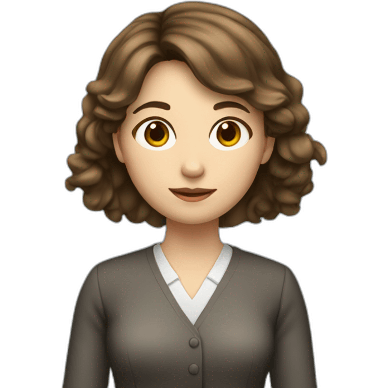 girl teacher with brown hair and bang emoji