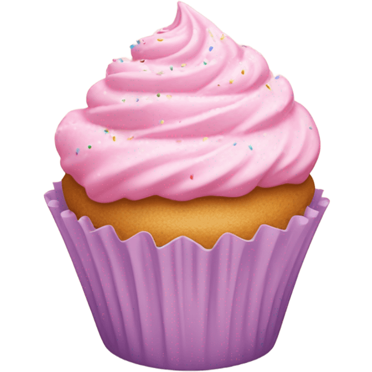 A pink cupcake emoji