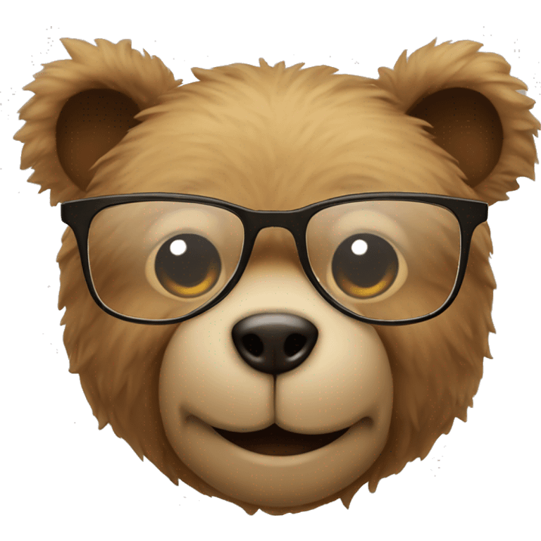 A teddy bear wi the glasses emoji