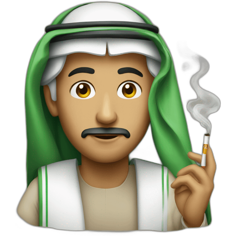 saudi man smoking cigarette emoji