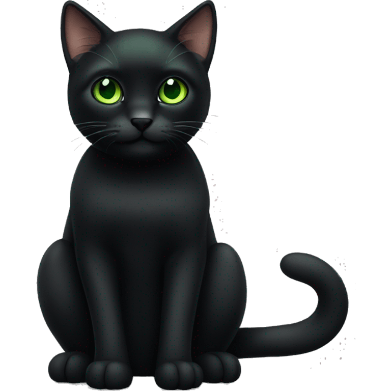 Cute Black cat with green eyes emoji