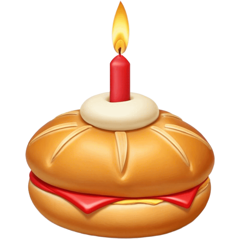 Russian pirozhki with birthday candle emoji