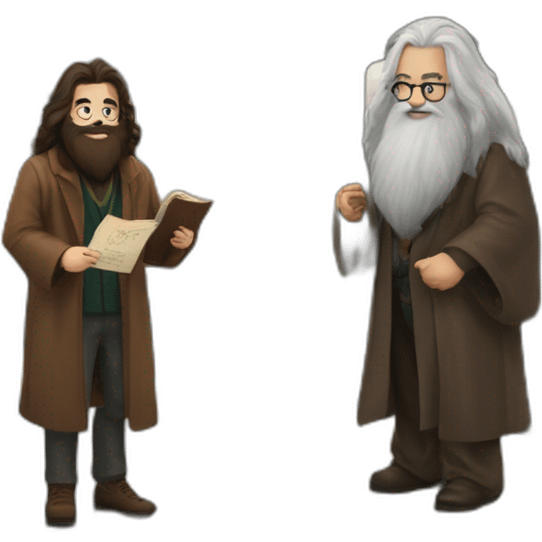 harry potter and hagrid at train platform emoji