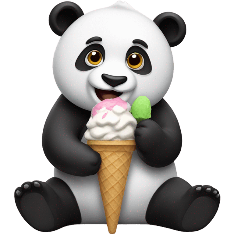 Panda eating ice cream emoji