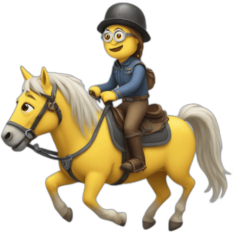 Minion riding a horse emoji