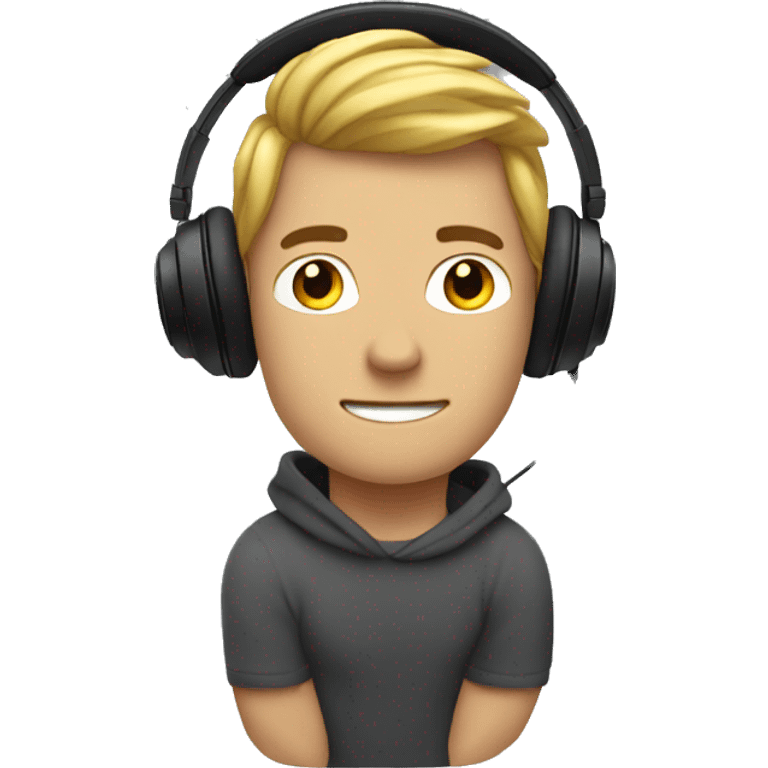 guy levitating with black headphones on emoji