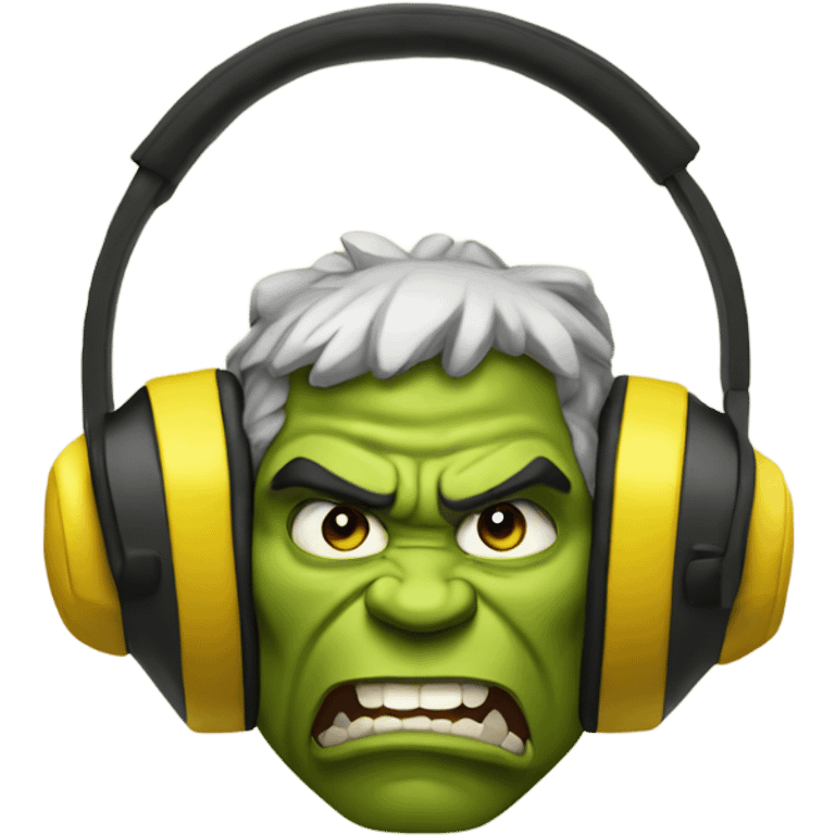 yellow Hulk ear muffs emoji