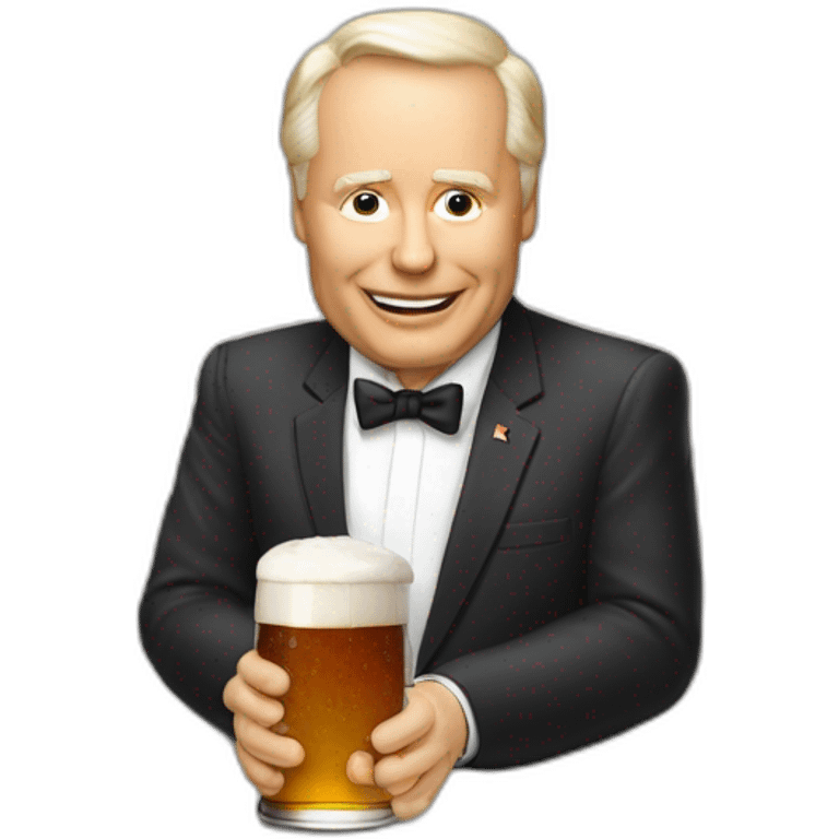 Le président poutine qui boie une bière emoji