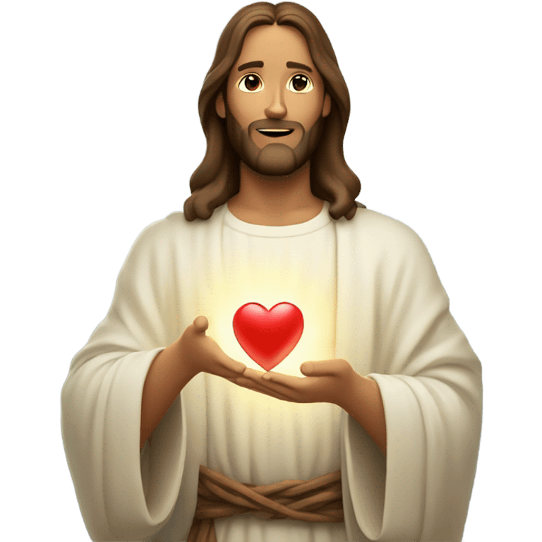 Jesus holding a heart  emoji