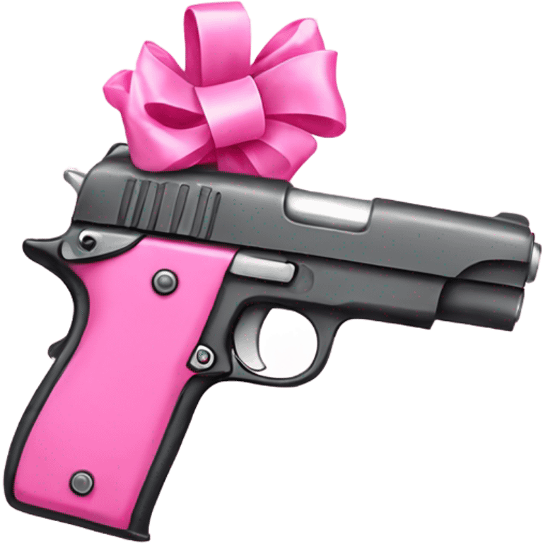 pink pistol with a pink ribbon emoji