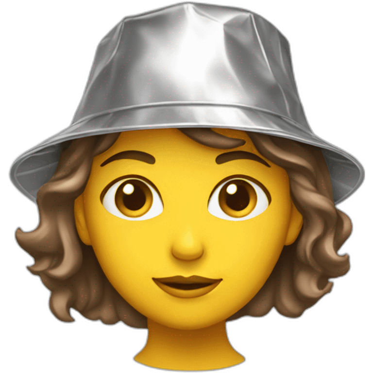 Girl-wearing-Tin-foil-hat emoji