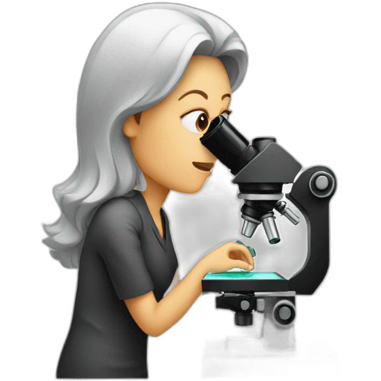 Woman looking into the microscope emoji