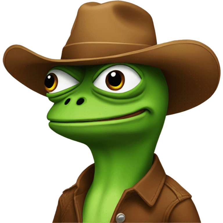 pepe wearing a cowboy hat emoji