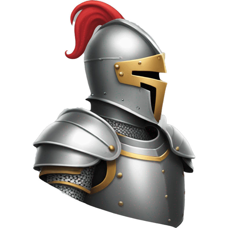 Knight in suit of armour, head and shoulders, side profile emoji