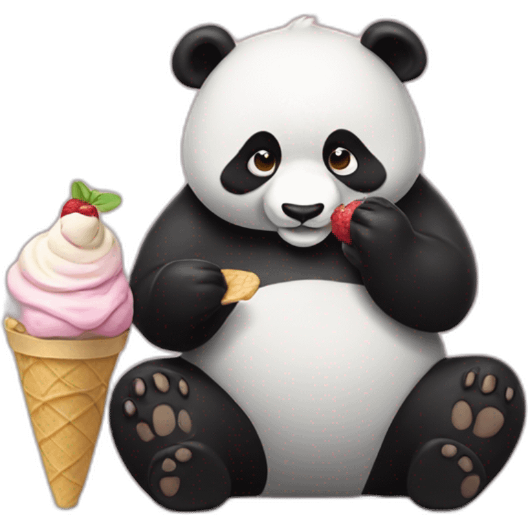 Panda eating ice cream emoji