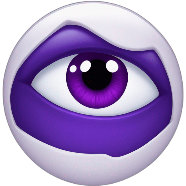 a very powerful male eye with a deep violet iris showing serious emotion like Link and a pure white sclera emoji