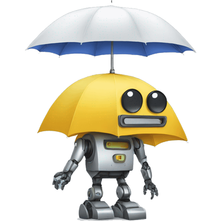 Robot with umbrella  emoji