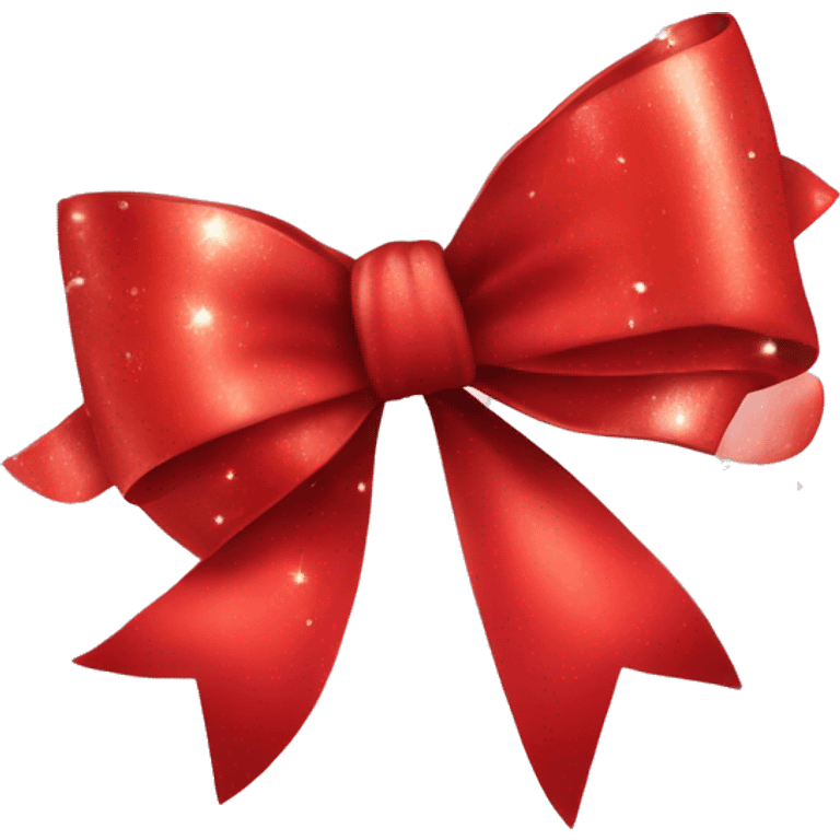 A red bow with sparkle  emoji