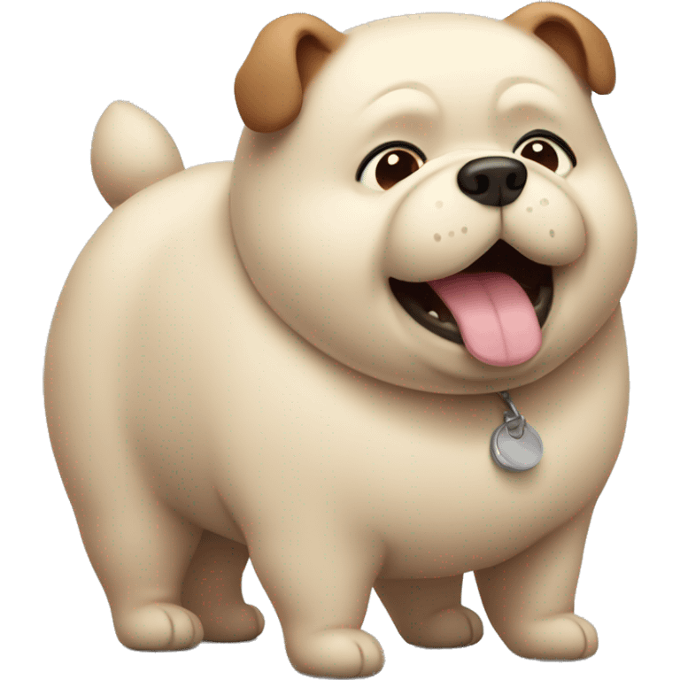 chubby dog bear with a belly emoji