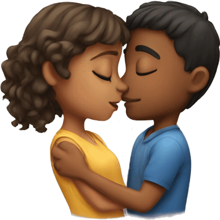 boy kissing girl emoji