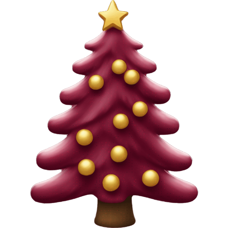 Wine red Christmas tree emoji