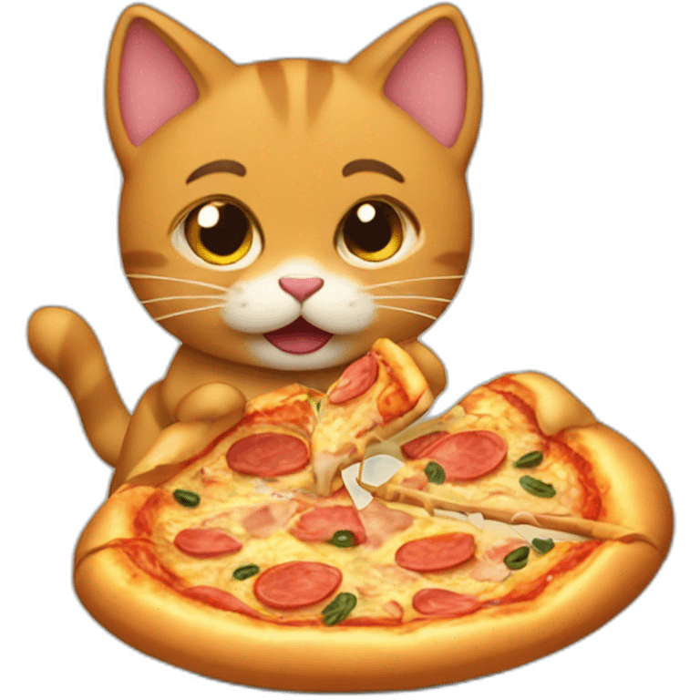 GATO COMIENDO PIZZA emoji