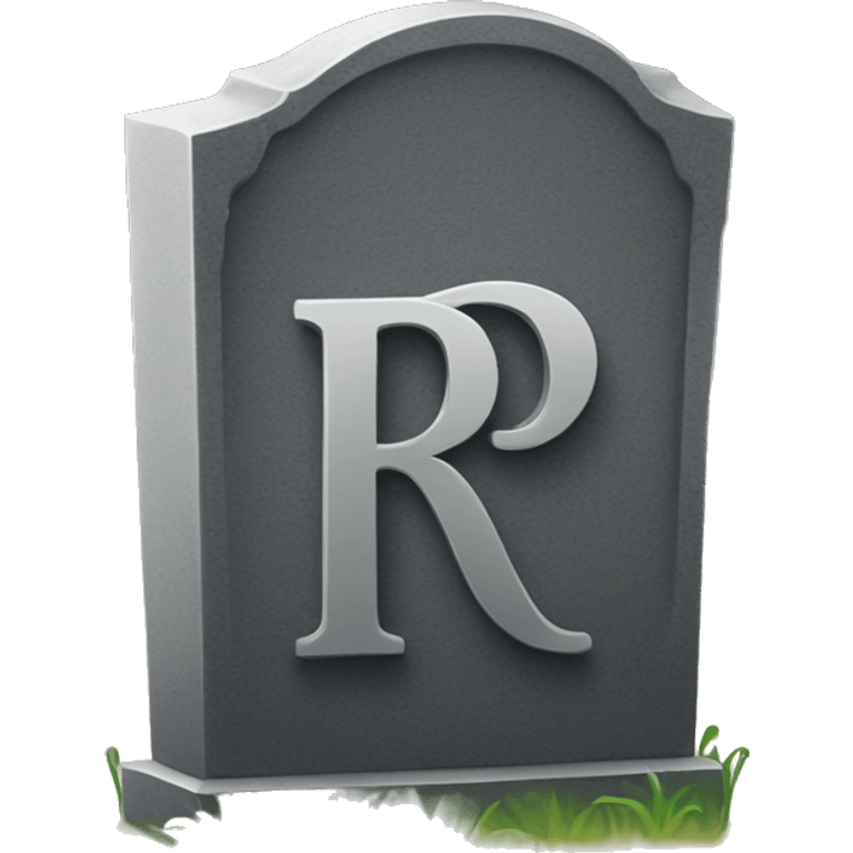 tombstone with the letters r.i.p emoji