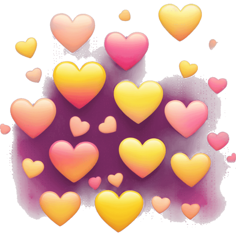 yellow and pink gradient color heart  emoji