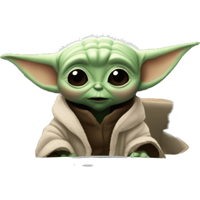 baby yoda behind the wheel of a yacht emoji