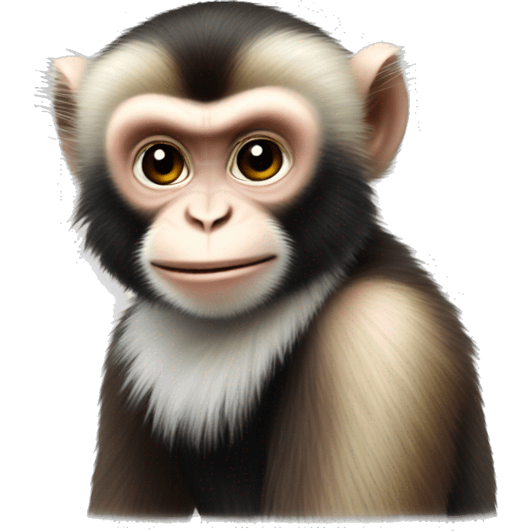 capuchin monkey black and white fluffy emoji