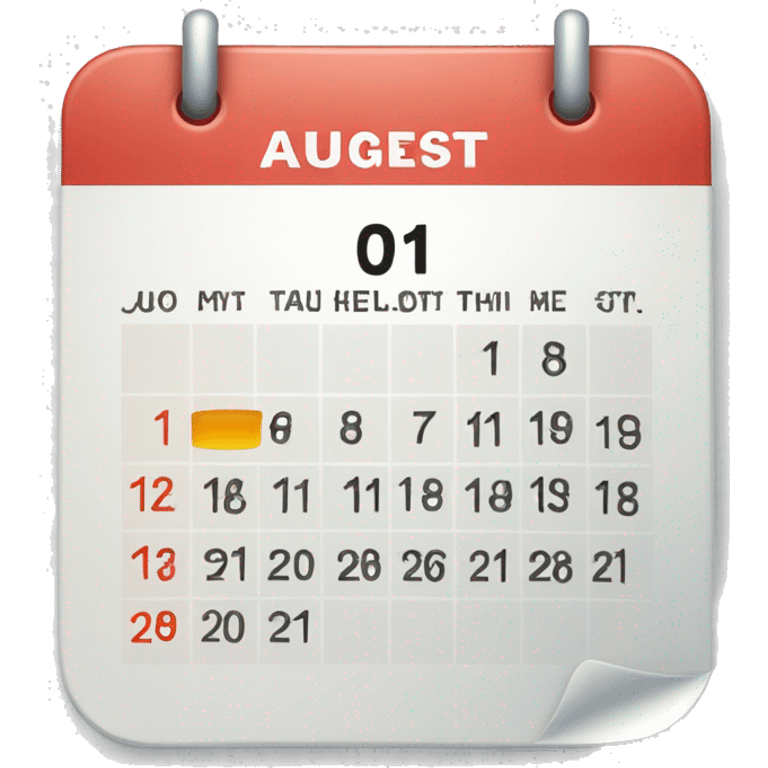 Calendar with August 11 date emoji